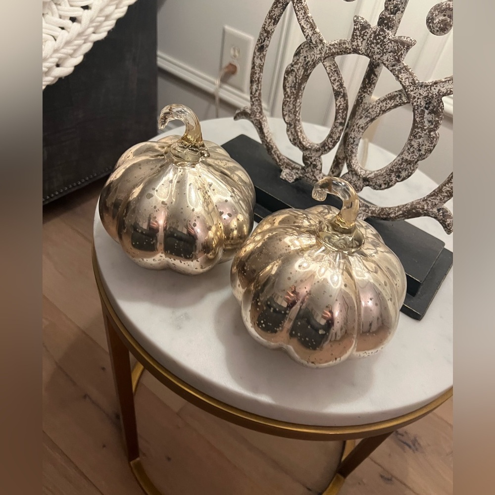 Set of 2 pottery barn pumpkins - Picture 2 of 2